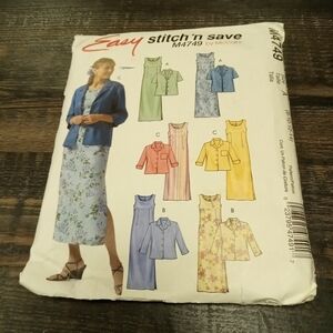Stitch 'n Save Sewing Pattern M4749 Women's Jackets & Dress Size 8-14